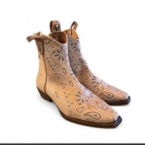 We The Free Beige Patterned Ankle Boots